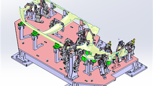 汽车侧围外板焊接夹具设计3D模型