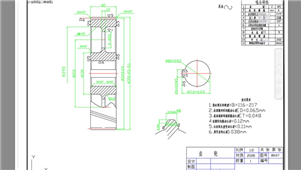 AutoCAD机械齿轮轴零件图