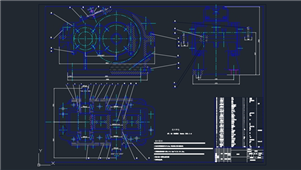 AutoCAD机械齿轮减速装配图纸