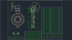 AutoCAD蝶阀详细结构图纸