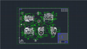 AutoCAD机械发动机图纸