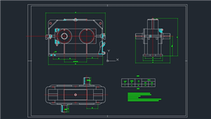 AutoCAD机械非园减速器装配图纸