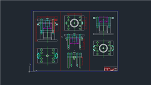 AutoCAD机械风扇注塑模具图纸