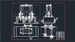 AutoCAD气缸体顶面钻孔组合机床练习图纸