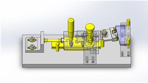 Solidworks非标设备异型工件夹紧机构三维模型