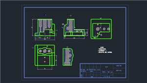 AutoCAD钻模体工艺孔夹具设计图纸
