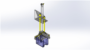 Solidworks加工设备中大型工件夹紧三维模型