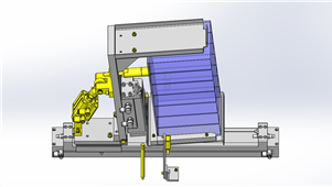 Solidworks横向工件收纳盒搬运机械三维模型