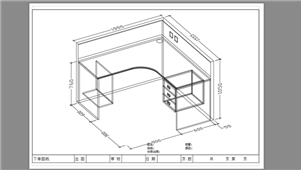 AutoCAD写字台平面练习图纸