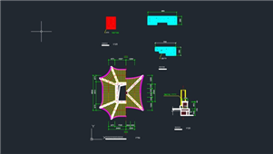CAD园林景观八角亭图纸