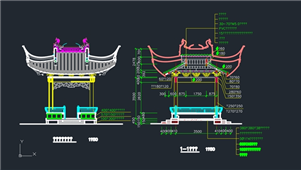 AutoCAD仿古亭平面图纸