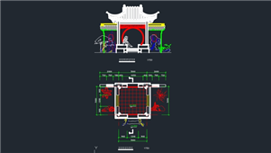 AutoCAD园林景观仿古亭图纸