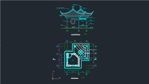 AutoCAD园林景观仿古亭子图纸 总图