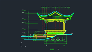 CAD园林水榭练习图纸