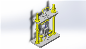 Solidworks加工设备压缩拉伸试验夹具三维模型