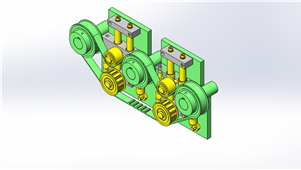 Solidworks机械设备皮带张力装置三维模型