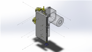 Solidworks机械设备电机式连续上下组件三维模型