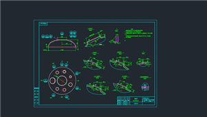 AutoCAD罐盖封头DN2200装配图纸