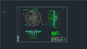 AutoCAD机械离合器飞轮装配图纸