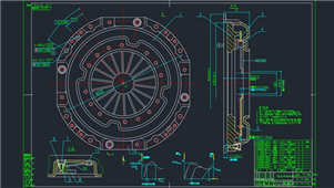 AutoCAD机械离合器装配图纸