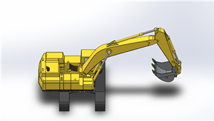 SolidWorks机械图纸挖掘机运动仿真三维模型