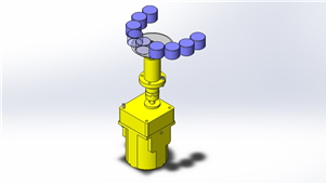 Solidworks机械设备回转台高度微调整三维模型