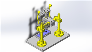 Solidworks加工设备位置不同的压入夹具机械模型