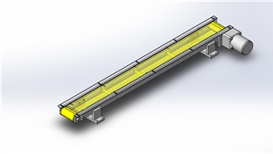 Solidworks机械设备简单的平皮带输送机设备模型