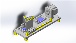 Solidworks机械设备玻璃板粘结夹具三维模型