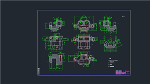AutoCAD机械零件钳体装配图纸