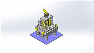 SolidWorks机械玻璃电路板吸附夹具三维模型