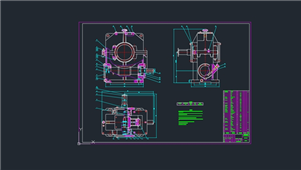 AutoCAD机械蜗轮蜗杆减速器装配图纸