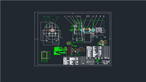 AutoCAD机械通风机装配图纸