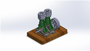 SolidWorks机械设备极简活塞发动机三维模型