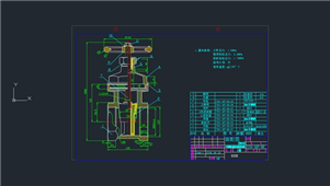 AutoCAD机械闸阀装配图纸