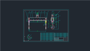 AutoCAD机械铸造吊用75吨龙门板钩图纸