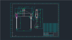 AutoCAD机械铸造吊用龙门板钩装配图纸