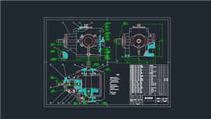 AutoCAD机械锥齿轮减速机装配图纸