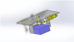 solidworks机械设备带导杆气定心机构三维模型