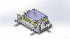 solidworks机械设备简易微调滑台三维模型