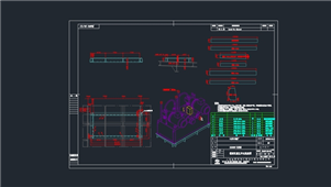 AutoCAD机械绞车液压单元基座图纸