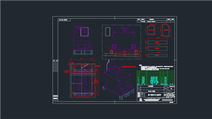 AutoCAD机械舱口盖液压单元图纸