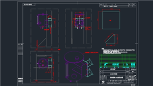 AutoCAD机械艏侧推重力油柜图纸