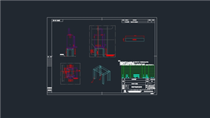 AutoCAD机械焚烧炉柴油柜基座图纸