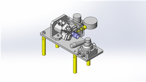 solidworks机械设备内径测定夹具三维模型