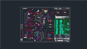 AutoCAD机械锚绞机液压储备油柜图纸
