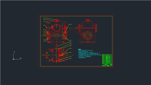 AutoCAD机械蜗轮减速器装配图纸