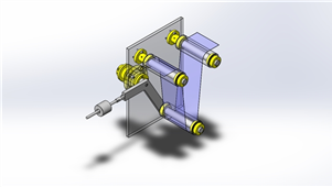 solidworks机械设备摆动高低差辊子三维模型