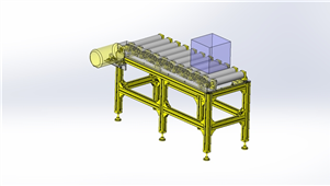 solidworks机械设备链条的滚轮传送带三维模型