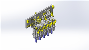 solidworks机械设备工件间夹头三维模型